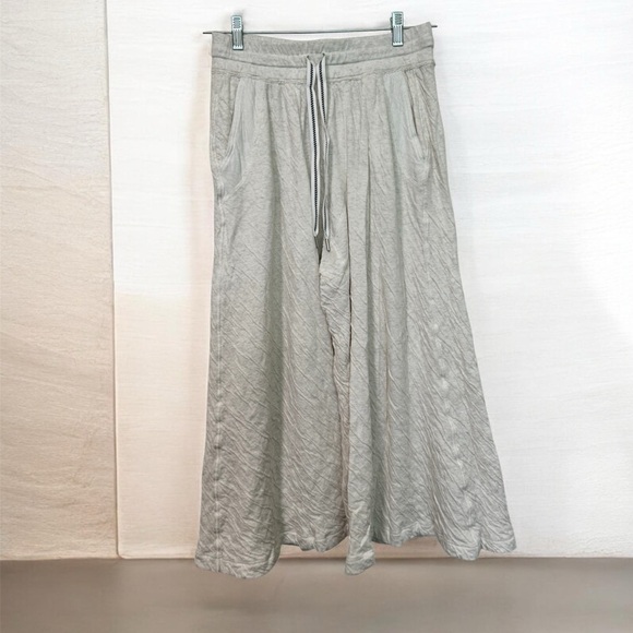 Free People Pants - Free People Intimately heather cream/grey wide leg pull on crop pants